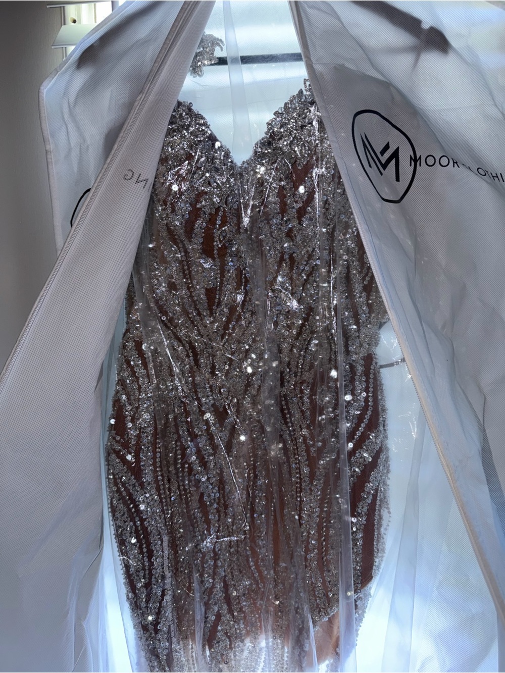 Silver Sequin Evening Dress - Elegant Sparkle